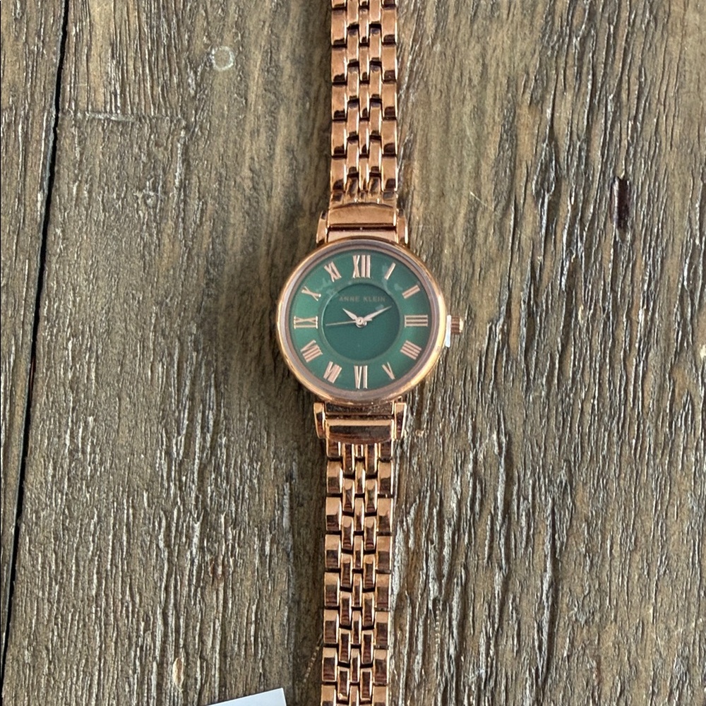 Anne Klein Rose Gold and Green Women's Watch